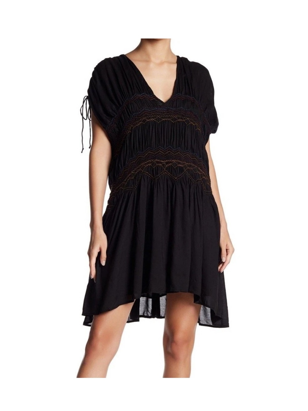 Free People Black Women’s V-Neck Short Dress Size Medium